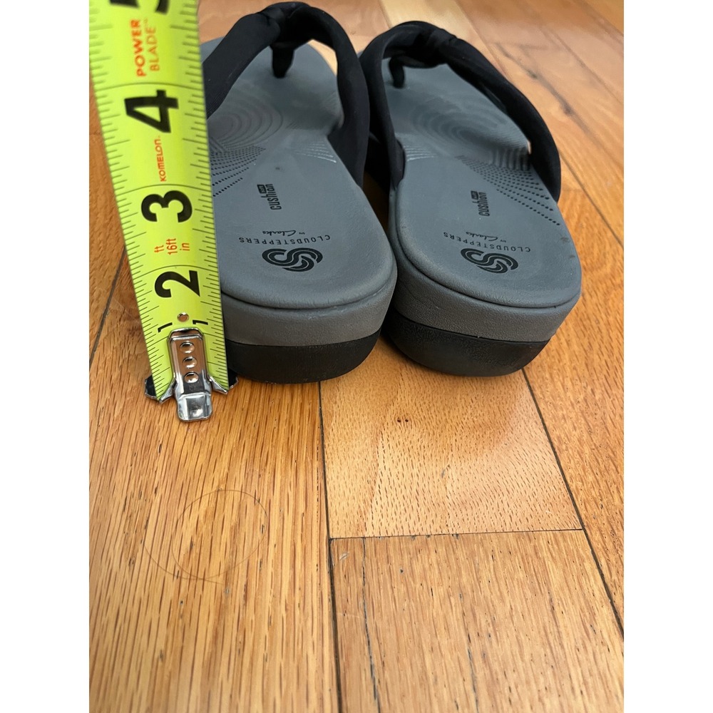 Clarks Women's Arla Glison Black Fabric Platform Flip‎ Flops Sandals Size 10 - Picture 3 of 5